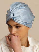 [Blu Acciaio] SilkSilky-IT 22Momme Cuffia di seta 006