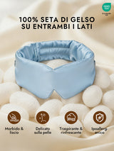 [Azzurro] SilkSilky-IT Mascherina da Notte 002