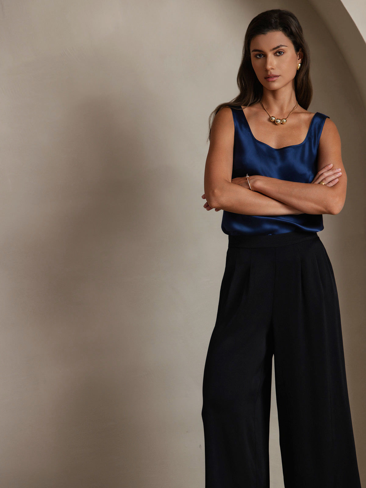 [Blu Scuro] SilkSilky-IT 19Momme Seta Camisoles 005