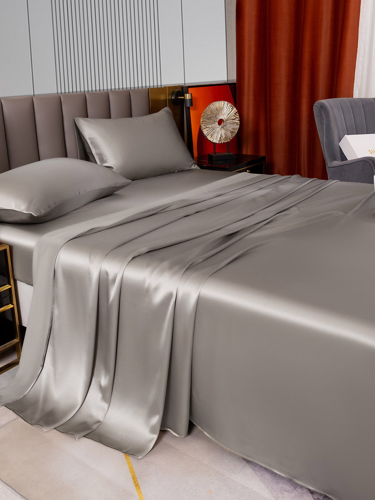 [Grigio] SilkSilky-IT 22Momme Seta pura Bedding Set 003