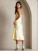 [Giallo Chiaro] SilkSilky-IT Sleeveless V Neck Camicia da notte 002