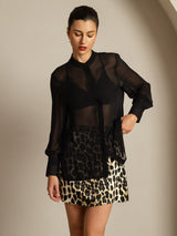 [Nero] SilkSilky-IT Seta pura Womens Shirt 003