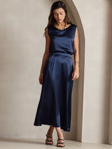 [Blu Scuro] SilkSilky-IT 19Momme Gonna 007