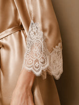 [Champagne] SilkSilky-IT 3/4 Sleeve V Neck Set camicia e vestaglia 010