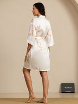 [Bianco] SilkSilky-IT 3/4 Sleeve Vestaglia da donna 002