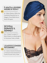 [Blu Scuro] SilkSilky-IT Cuffia di seta 008
