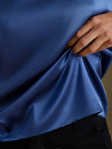 [Verde Petrolio Intenso] SilkSilky-IT Cap Sleeve Round Neck Magliette donna 004
