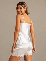 [Bianco] SilkSilky-IT Sleeveless V Neck Set di Bretelle 002