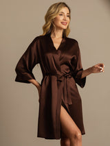 [Caffè] SilkSilky-IT 3/4 Sleeve Vestaglia da donna 003