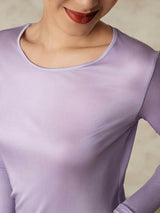 [Viola] SilkSilky-IT Manica lunga Scollo rotondo Intimo Lungo Donna 005