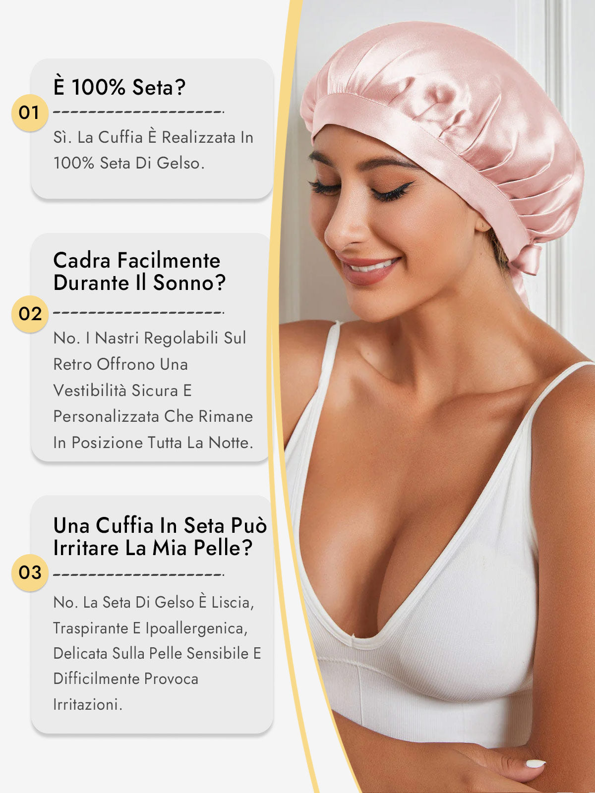 [Rosa] SilkSilky-IT Cuffia di seta 005