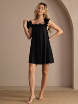 [Nero] SilkSilky-IT Sleeveless Square Neck Camicia da notte 003