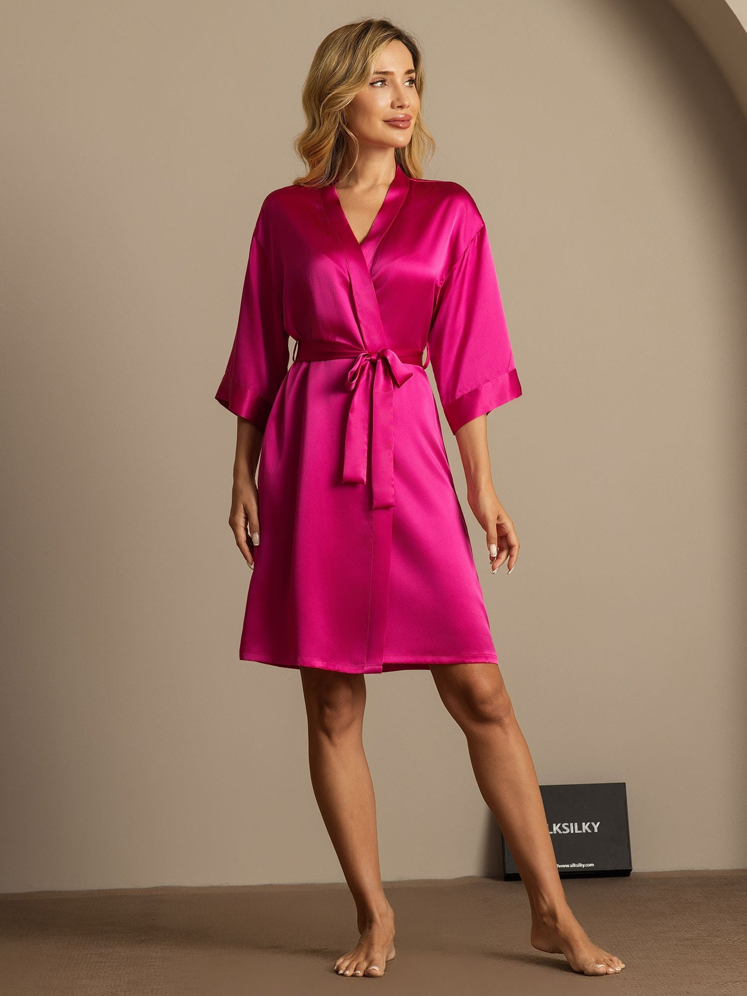 [Rosa Rossa] SilkSilky-IT Seta pura Womens Robe 006,