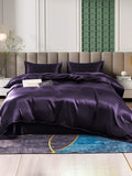 SilkSilky IT 25Momme Seta pura Bedding Set ViolaScuro 001