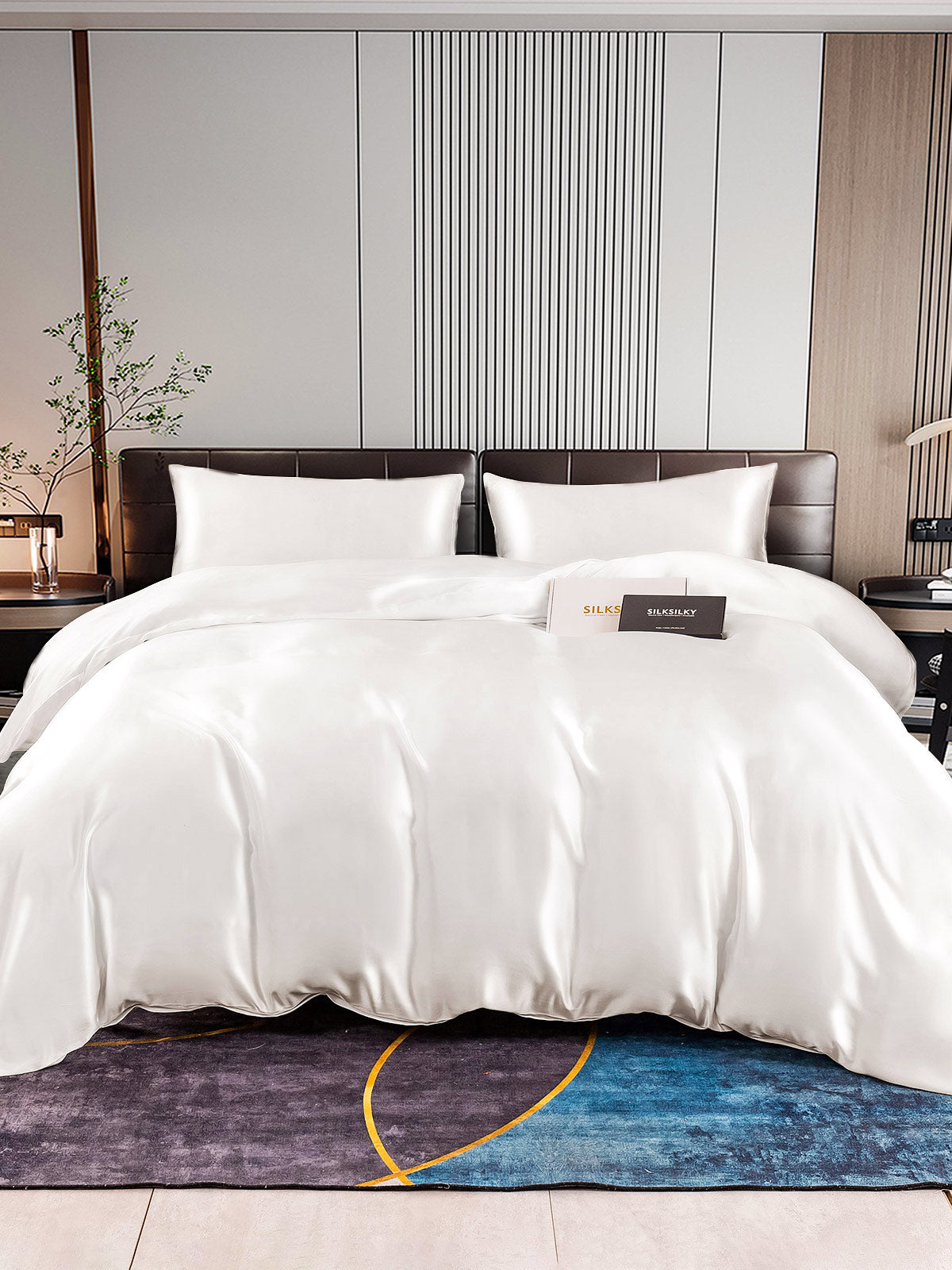 SilkSilky IT 22Momme Seta pura Bedding Set Bianco 001