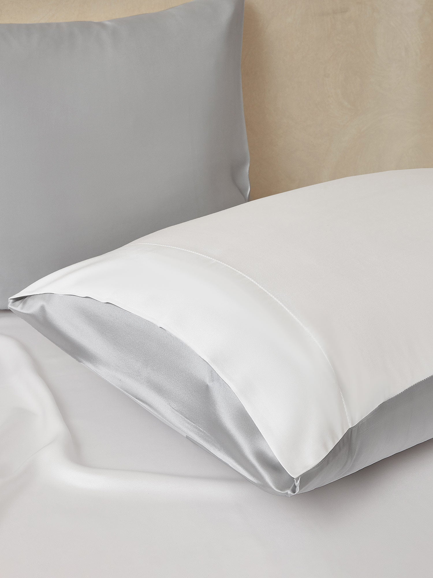 [GrigioChiaro+Bianco] SilkSilky-IT 22Momme Seta pura Bedding Set 003,