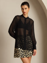 [Nero] SilkSilky-IT Seta pura Womens Shirt 007