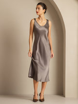 [Kaki Scuro] SilkSilky-IT Sleeveless Vestiti da donna 005
