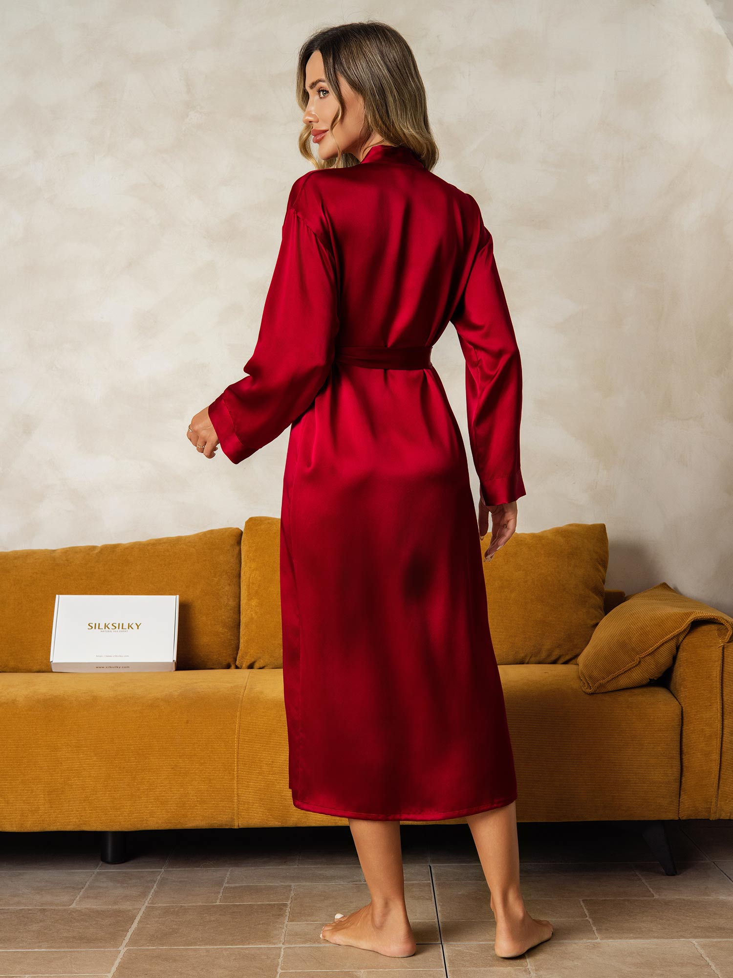 [Vino] SilkSilky-IT Manica lunga Vestaglia da donna 002