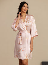 [Rosa] SilkSilky-IT 3/4 Sleeve Vestaglia da donna 006