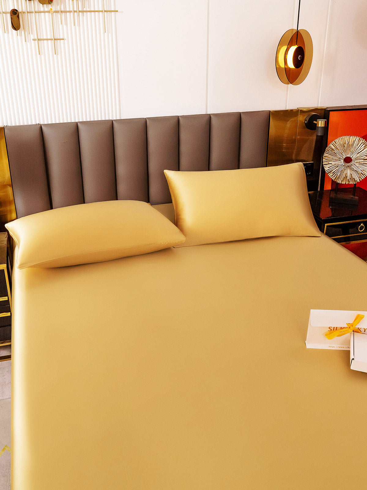 [Champagne] SilkSilky-IT 19Momme Seta pura Bedding Set 006
