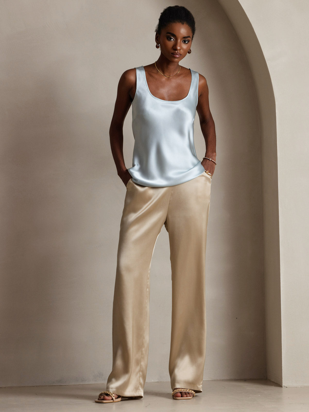 [Azzurro] SilkSilky-IT 19Momme Seta Camisoles 007