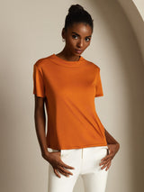 [Arancia] SilkSilky-IT Short Sleeve Magliette donna 004