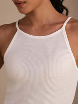 [Bianco] SilkSilky-IT Sleeveless Crew Neck Cami 005