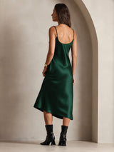 [Verde Scuro] SilkSilky-IT Sleeveless V Neck Camicia da notte 002