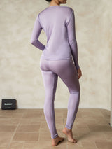 [Viola] SilkSilky-IT Manica lunga Scollo rotondo Intimo Lungo Donna 002