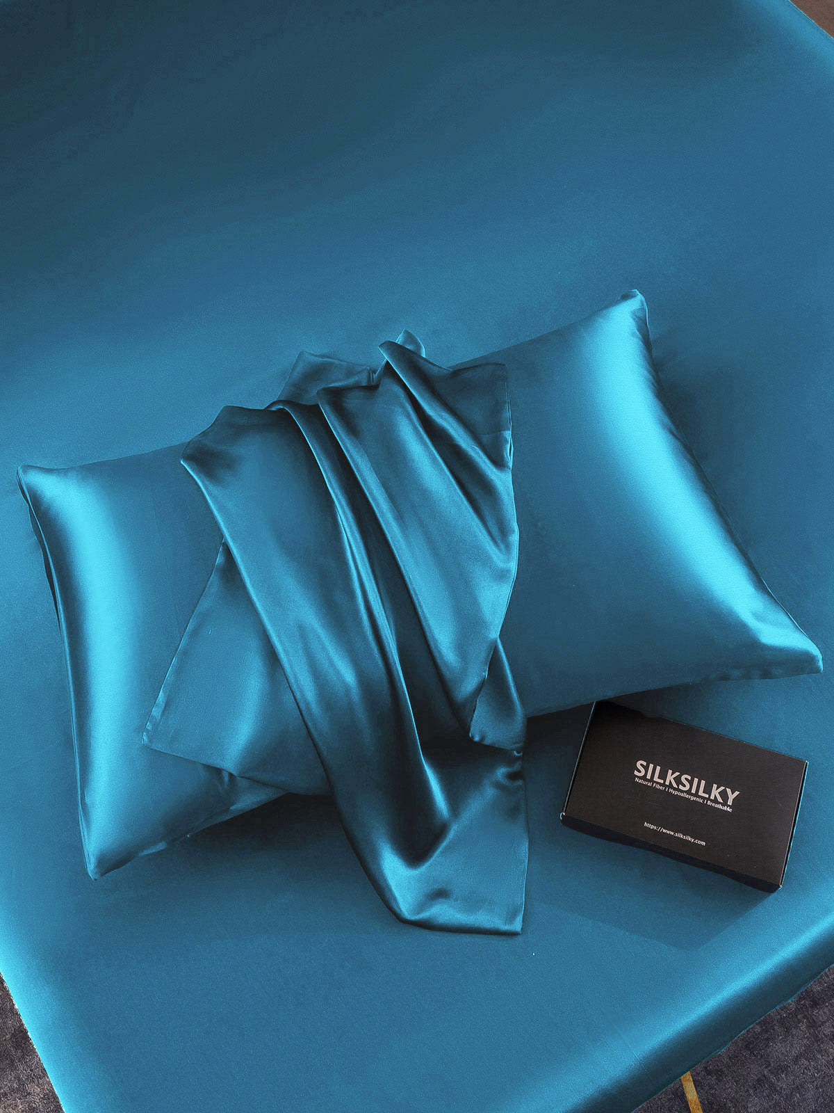 [Verde Acqua] SilkSilky-IT 19Momme Seta pura Pillowcase 005