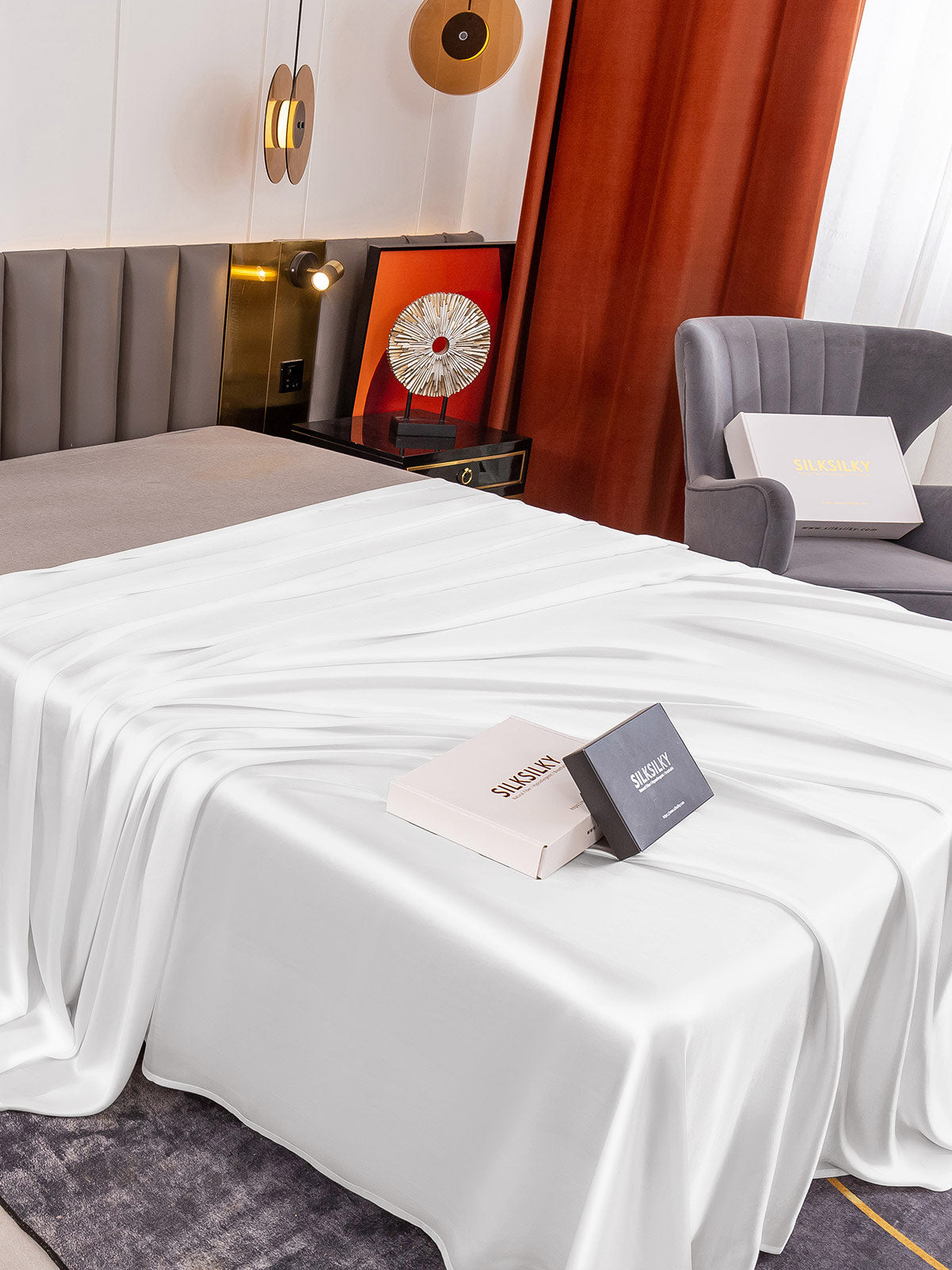 [Bianco] SilkSilky-IT 19Momme Seta pura Sheet 001