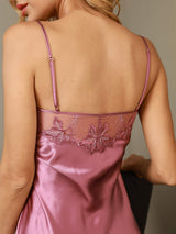 [Malva Pallido] SilkSilky-IT Sleeveless Sweetheart Neck Camicia da notte 003