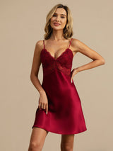 [Vino] SilkSilky-IT Sleeveless Deep V Neck Camicia da notte 007