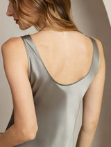 [Verde Grigiastro] SilkSilky-IT Sleeveless Vestiti da donna 005