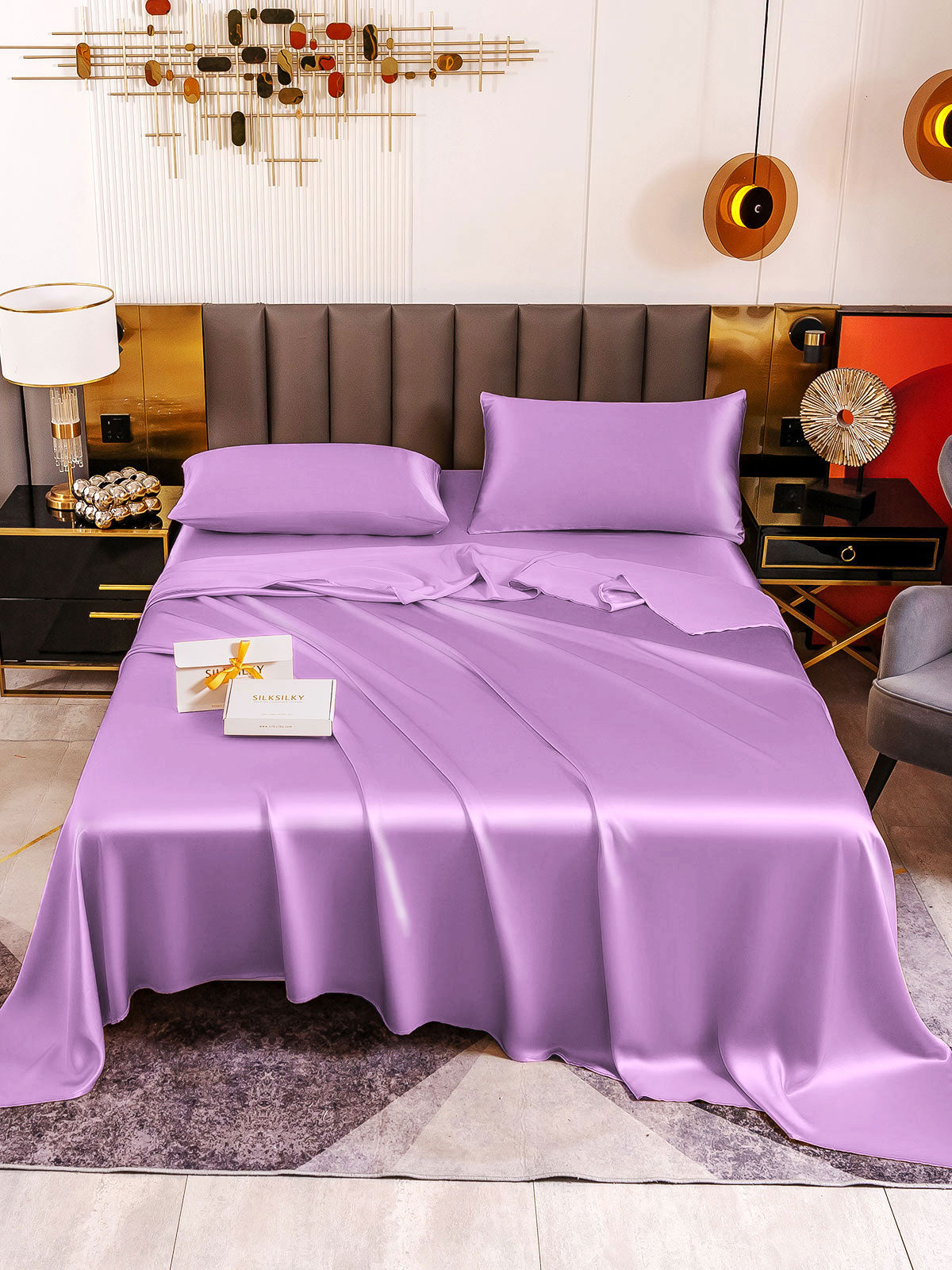 [Lavanda] SilkSilky-IT 19Momme Seta pura Bedding Set 002