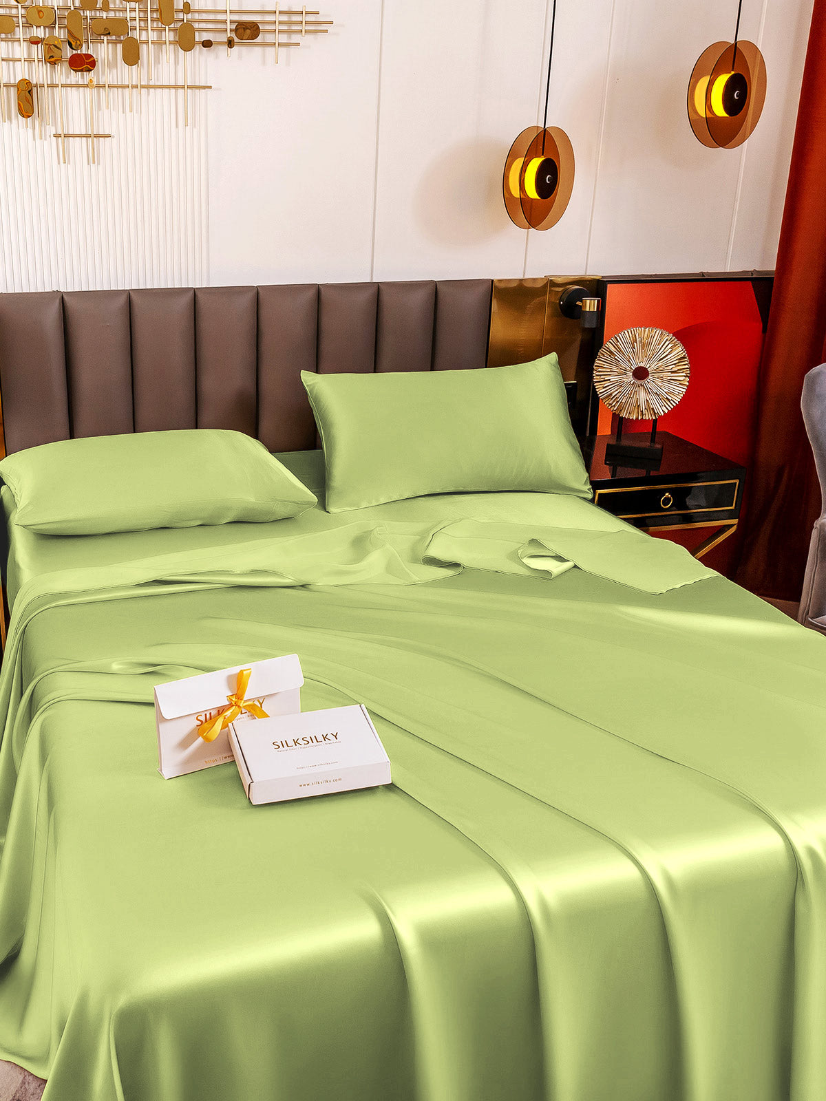 [Menta Verde] SilkSilky-IT 19Momme Seta pura Bedding Set 005