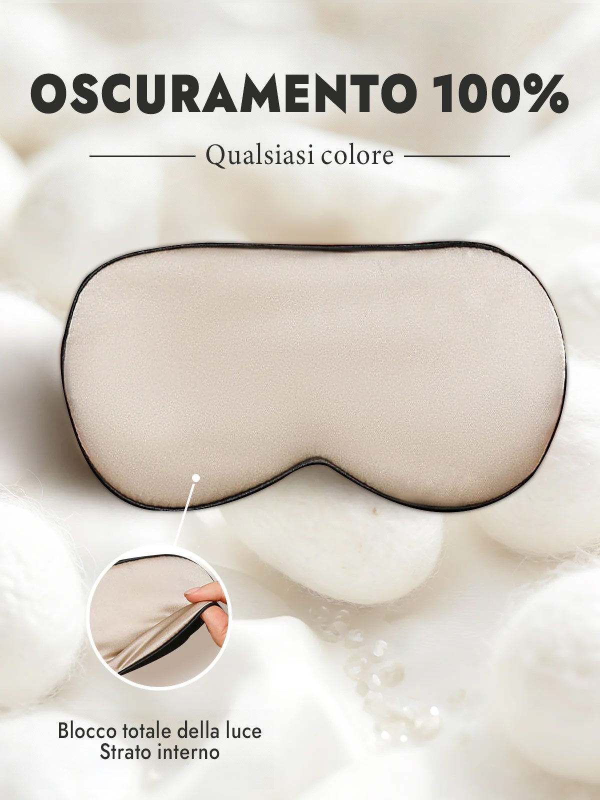 [Beige] SilkSilky-IT Mascherina da Notte 001