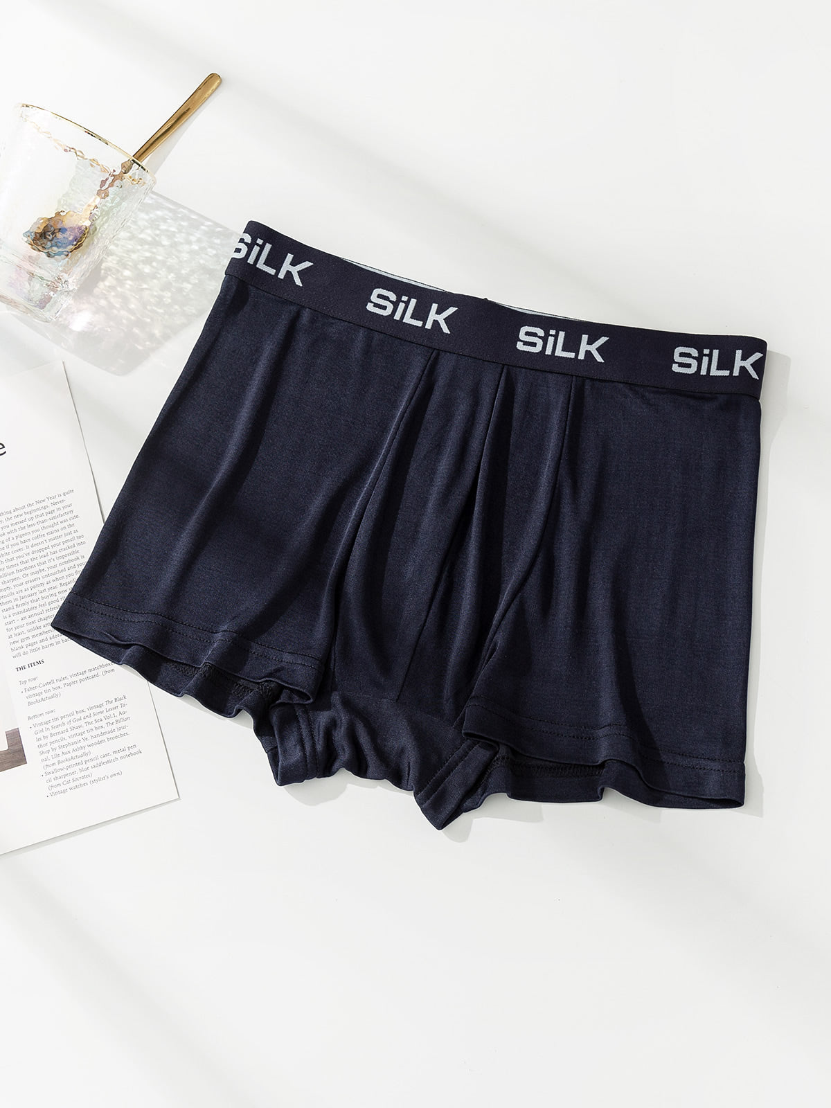 [Blu Scuro] SilkSilky-IT Seta pura Mens Underwear 005