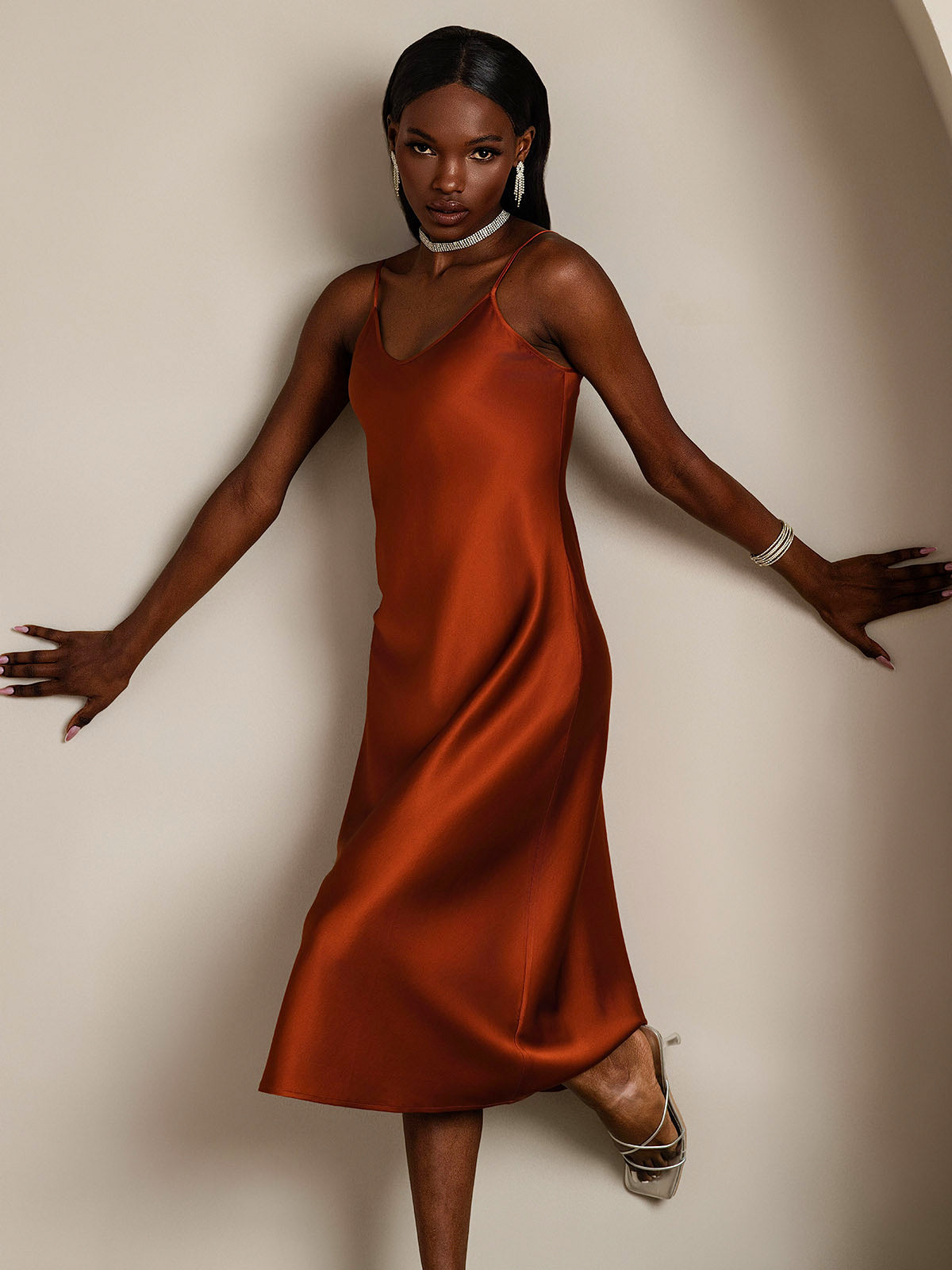 [Caramello] SilkSilky-IT Seta pura Dress 006