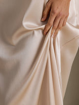[Beige] SilkSilky-IT 3/4 Sleeve Round Neck Vestiti da donna 004