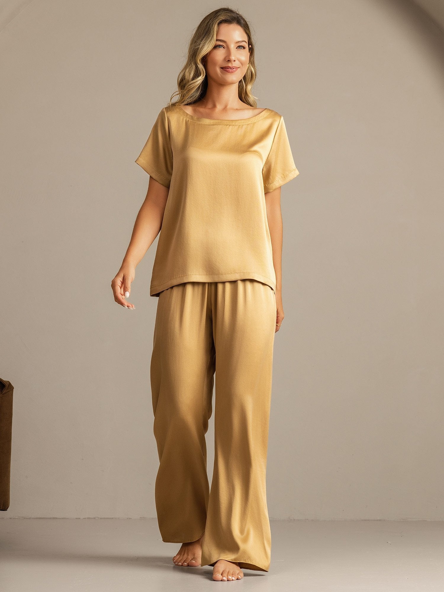 [MarroneChiaro] SilkSilky-IT 19Momme Seta Womens Pajamas 007