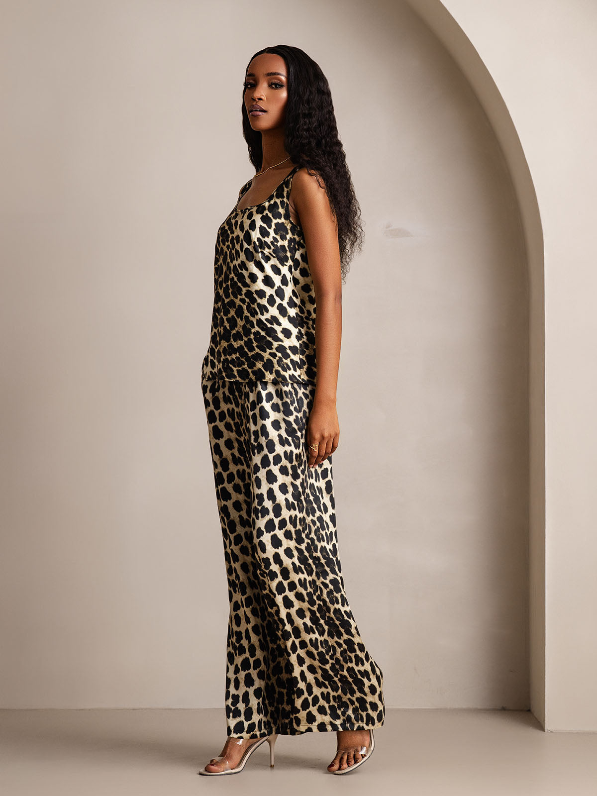 [Leopardo] SilkSilky-IT Seta pura Camisole Set 005