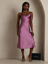 [Viola Scuro] SilkSilky-IT Sleeveless V Neck Camicia da notte 004