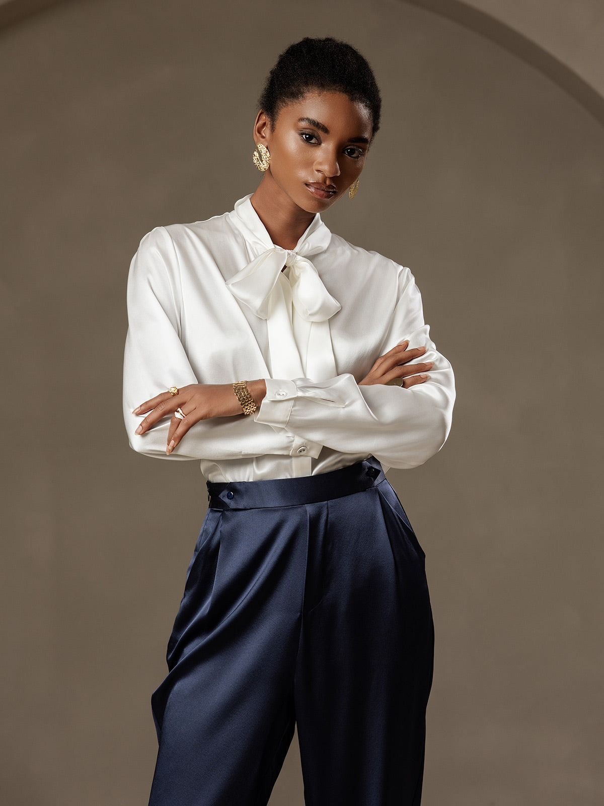 [Blu Scuro] SilkSilky-IT 19Momme Seta Womens Pants 003