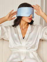 [Azzurro] SilkSilky-IT Mascherina da Notte 002