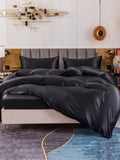 SilkSilky IT 19Momme Seta pura Bedding Set Nero 004