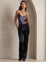 [Grigio Porpora] SilkSilky-IT Spaghetti Strap V Neck Cami 005