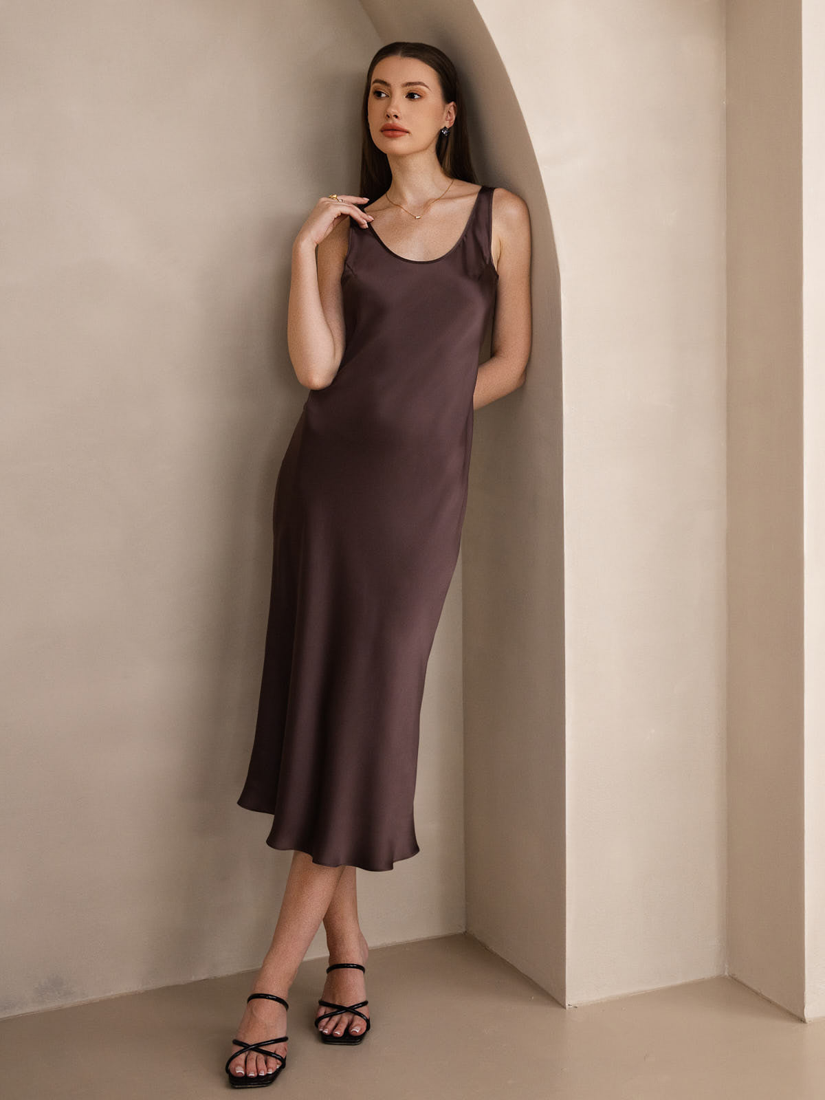 [Caffè] SilkSilky-IT Seta pura Dress 006