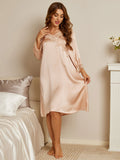 SilkSilky IT Seta pura Manica lunga Nightgown Champagne 003